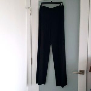 Luxury Donna Karan Black, Black Wool Trousers
